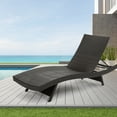 thumbnail image 5 of Chaise Longue de Patio, Chaise Longue Pliante Extérieure en Fer, Chaise Longue en Rotin PE Tout Temps Inclinable Réglable pour l'Extérieur, Chaise Longue Portable pour Plage Pelouse Piscine-Marron, 5 of 5
