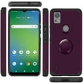 thumbnail image 3 of Compatible for at&t Motivate 4 2023 Ring Kickstand Cellphone Cover Case + Tempered Glass - mkrng Purple, 3 of 5
