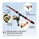 thumbnail image 4 of Kit Pesca  Bloosom 1.8m Cañas Señuelo Con Cuerda Enrollada Accesorios Negro, 4 of 5