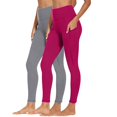 thumbnail image 5 of LIaqionyy 2 Pack Legging for Womens High Waisted Soft Workout Yoga Running Stretchy Legging Slim Pants with Pockets, 5 of 7