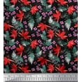 thumbnail image 1 of Soimoi Cotton Duck Fabric Spruce Leaves & Lily Floral Print Sewing Fabric Yard 42 Inch Wide, 1 of 1