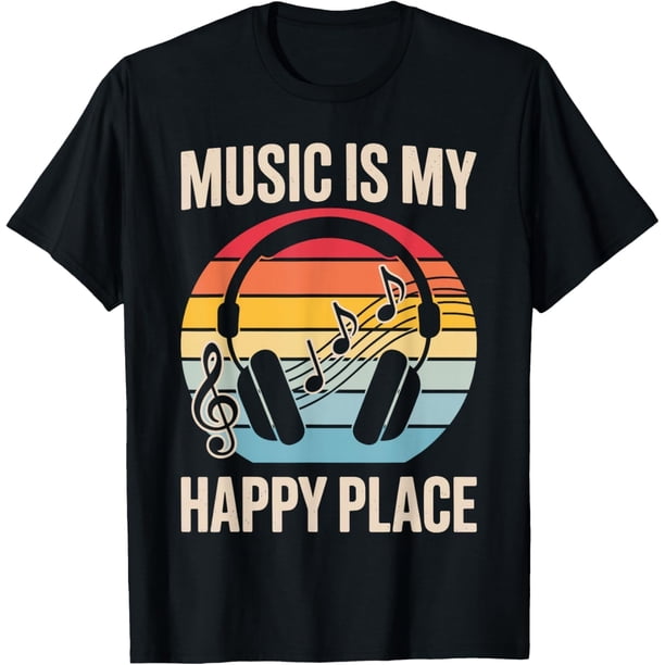 Camiseta divertida con diseño de música para hombres y mujeres