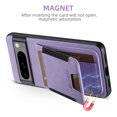 thumbnail image 2 of Compatible with Google Pixel 8A Flip Wallet Phone Case with Card Holder Elastic,Magnetic Back Flip Kickstand Cover Premium PU Leather Business Classic Style Shockproof Case,Purple, 2 of 11