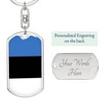 thumbnail image 2 of Estonia Flag Keychain Dog Tag Stainless Steel or 18k Gold, 2 of 8