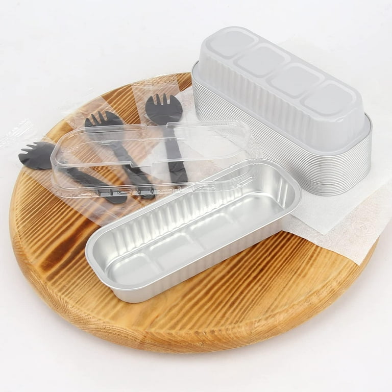 Blushtier 180 Sets Mini Loaf Pans With Lids & Spoons - 6.8 Oz Aluminum Foil Baking Pans, Halloween Colors