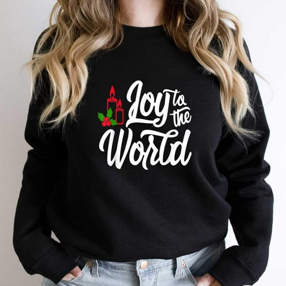 Joy To The World Funny Christian Christmas Sweater Jumper Holiday Graphic SW9861 Unisex Sweatshirt, Up to Size 5XL
