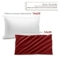 thumbnail image 3 of Nestl Velvet Throw Pillow Covers Solid Rectangle Soft Decorative Pillow Cover for Sofa, 12" x 20", Cherry Red, Pack of 2, 3 of 8