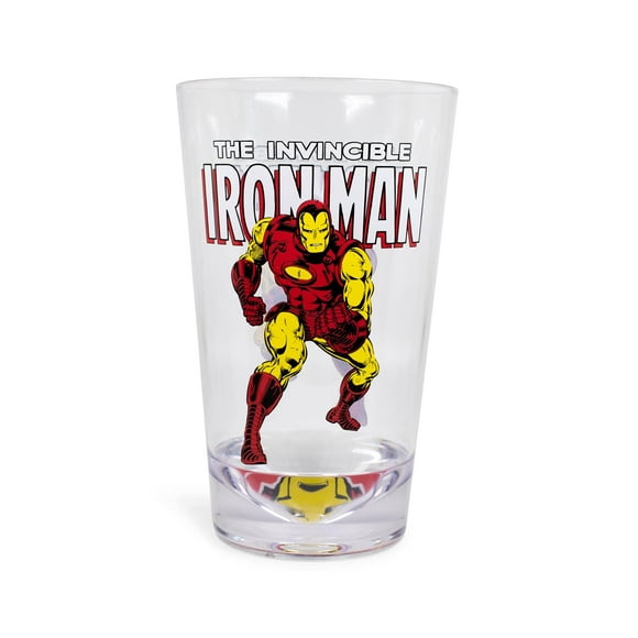 Vaso Iron Man Marvel Retro de acrílico irrompible, 480 ml
