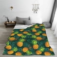 thumbnail image 5 of Salouo Pineapples with Palm Leaves Print Bed Blankets,Flannel Blanket Comfortable Air Conditioning Blanket Lightweight Blanket for Sofa Bed Travel & Couch -50"x40", 5 of 8