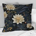 thumbnail image 2 of Designart "Delightful Meditation Among Beige and Blue Florals" Botanical Printed Throw Pillow, 2 of 5