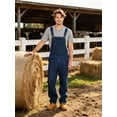 thumbnail image 4 of Ubon Men's Denim Bib Overalls Durable Cotton Twill Coveralls Breathable Workwear Indigo Rigid 34W x 30L, 4 of 9