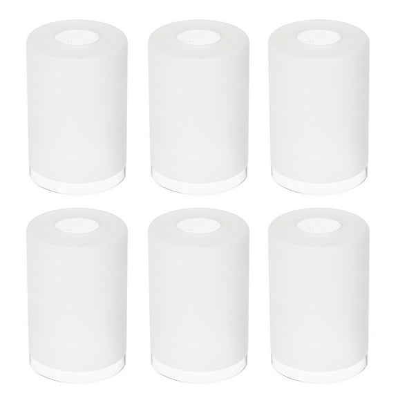 Uxcell 6 x 4 Inch White Linen Glass Shades Replacement, 6pcs Handmade Glass Lamp Shade Cylinder Lampshade Light Fixture