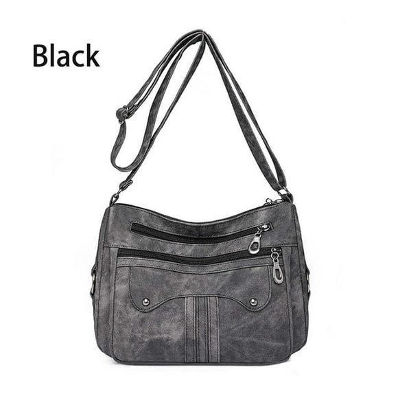 Large Capacity Shoulder Bag, EDHITNR Multipurpose Adjustable Vintage Faux Leather Tote, Spacious Zippered Compartment Fashionable Mom Bag for Work Travel Daily Use