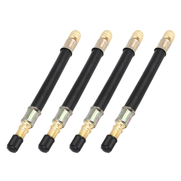 Unique Bargains 4pcs 140mm Black Flexible Rubber Tyre Valve Stem Extension Tire Valve Adaptor Motorcycle Truck Van Bus RV