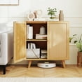 thumbnail image 2 of Gymax Bamboo Buffet Cabinet w/ PE Rattan Doors Freestanding Kitchen Cupboard Natural, 2 of 10