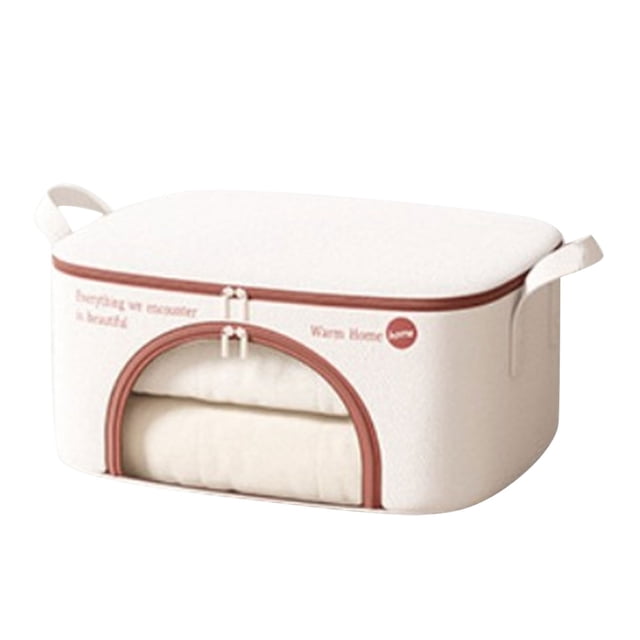 Large Storage Bag with Zipper Closure, Foldable Dustproof Clothes Blanket Quilt Organizer with Reinforced Handles, Portable Breathable Storage Container for Bedroom Closet Moving Dorm^