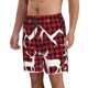 thumbnail image 2 of Balery Christmas Buffalo Plaid Traje de Baño Estilo Hawaiano para Hombre, Shorts de Secado Rápido con Bolsillos-Small, 2 of 6
