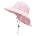 thumbnail image 1 of Sombrero para el sol de verano para niños y niñas, con protección UPF 50+, ala ancha, cuello y solapa, ideal para jugar en la playa, de 3 a 24 meses, 1 of 6