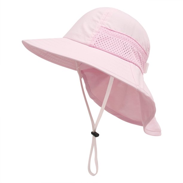 Sombrero para el sol de verano para niños y niñas, con protección UPF 50+, ala ancha, cuello y solapa, ideal para jugar en la playa, de 3 a 24 meses