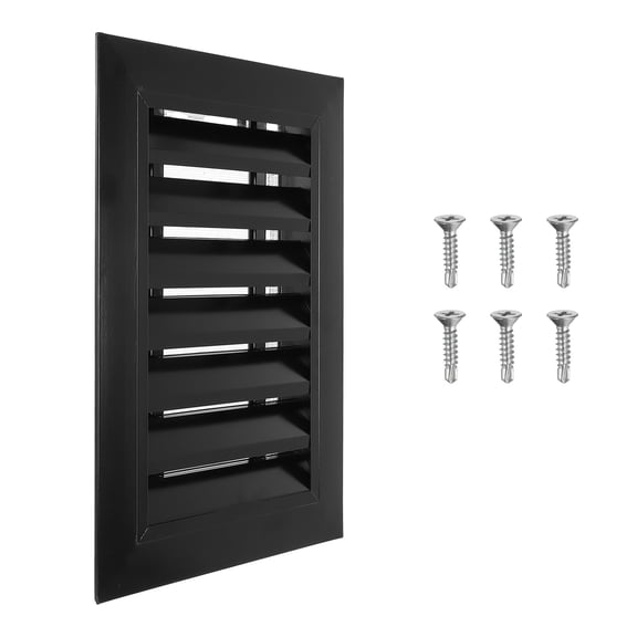 Uxcell 14x10 Inch Gable Vent, 1PCS Aluminum Alloy Wall Shed Vents with Strainer, Black