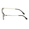 thumbnail image 3 of Men Aluminum Optical Frame Wide Fitment Rectangular Reading Glasses with Titanium Temple Half Rimless 145MM Ti03 +2.00, 3 of 5