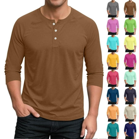 Men s Casual Fashion Stand Collar Pullover Button Shirt Blouse Top for Business Office Daily Wear Vacation Holiday Outfits Classic Mens Apparel | Ihhxva Gold 2XL