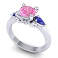 thumbnail image 2 of 2.50 Carat Round Cut Pink Sapphire & Blue Sapphire Gemstone Elegant Wedding Ring for Ladies Solid 14K White Gold Size 4.5 by Diamond-Capitals, 2 of 8
