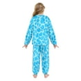 thumbnail image 3 of Fluffy Pajamas Set Fuzzy Winter Warm Pj Sets Pullover Tops and Long Pants Blue Water Texture Pattern Large, 3 of 8