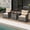 Brown, variant on Gymax Set of 3 Rattan Furniture Bistro Set Cushioned Sofas Side Table Armrest Turquoise