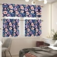 thumbnail image 3 of Colorful Hibiscu Kitchen Curtains Window Curtains Valance and Tier Set Modern Rod Pocket Short Tier Curtain for Bathroom Small Cafe Curtains for Decor Kitchen Window Curtains Over Sink, 3 of 5