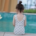 thumbnail image 5 of LYMAYTER Toddler Girl Swimsuit Color Block Stripe Beach One-Piece Summer Swimwear Bathing Suits 6M-8Y, 5 of 8