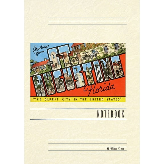 Vintage Lined Notebook Greetings from St. Augustine, Florida (Paperback)