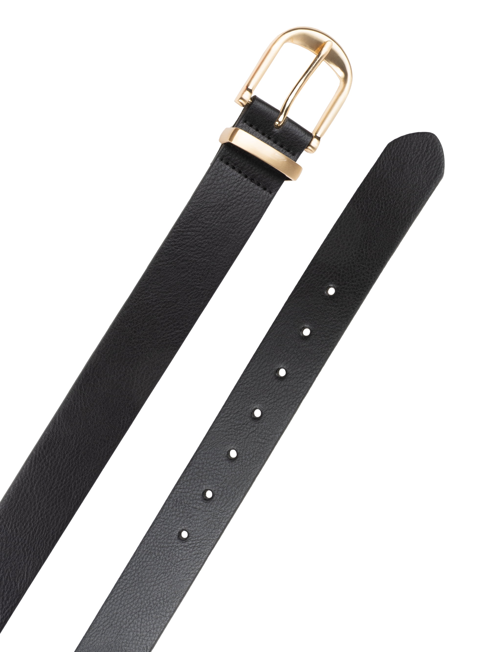 Time and Tru Women's Metal Loop Belt, Black