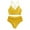 Yellow, variant on Swimsuits for Women,Women Crisscross Back Solid High Waist Rib Bikini Set Two Piece Swimsuit Red L(L)