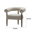 thumbnail image 5 of Benjara Cid Archie 32 Inch Accent Chair, Beige Fabric, Rounded Back, Solid Wood, 5 of 6