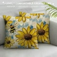 thumbnail image 3 of PHYHOO  Home Sweet Home Bee Sunflower Throw Pillow Covers,Love Lives Here Spring Summer Stripes Cushion Case for Sofa Couch White, 3 of 5