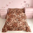 thumbnail image 2 of Homewish Brown Cheetah Print Full Size Comforter Sets, Animal Bedding Comforter Set, Black Reversible, 3pcs 1 Comforter and 2 Pillowcases, 2 of 6