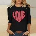 thumbnail image 5 of Gamivast Valentine Shirt for Women Cute Love Heart 3/4 Sleeve Casual Tee Tops Casual Loose Crew Neck Trendy Thsirts Holiday Tunic Pullover Spring Outfit, 5 of 6