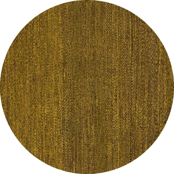 Ahgly Company Machine Washable Indoor Round Abstract Yellow Modern Area Rugs, 3' Round