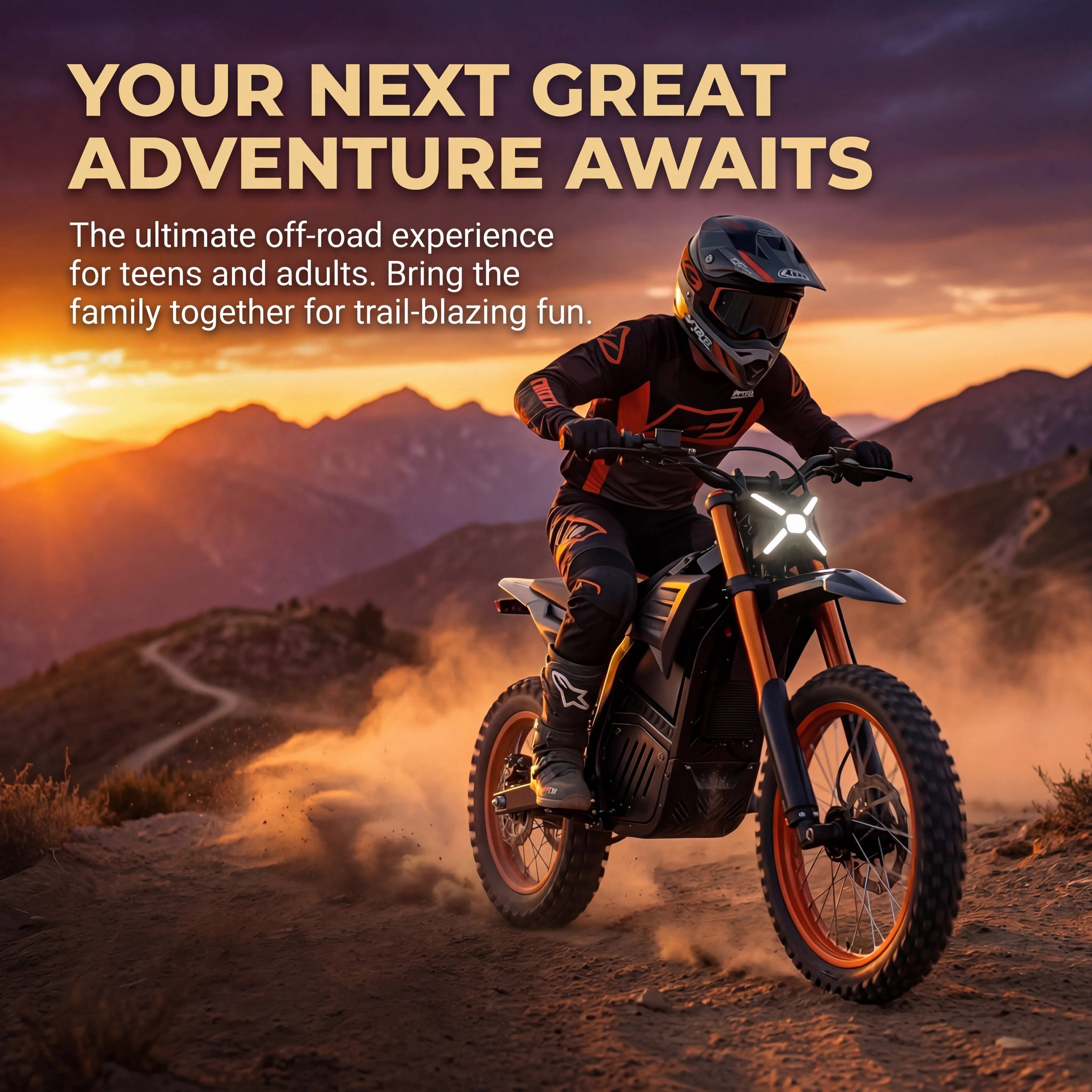 V7 Electric Dirt Bike for Teens and Adult 3,000 W Mid-Drive Motor 48 V 20.8 Ah Battery 37MPH