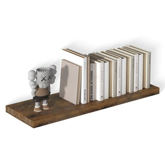 Dumekko 12 Inch Deep Floating Shelves for Wall, 36" W x 12" D x 1.2" H 1 Pack Floating Shelves Large Storage Space Wall Mount Shelf for Living Room, Kitchen, Bathroom, Walnut