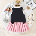 thumbnail image 7 of YDFCWXW Girls 2 Piece Outfits Preppy Heart Graphic Polo Shirt Sleeveless Collar Crop Tops and Pleated Skirt Set (Blue, 5-6 Years), 7 of 7