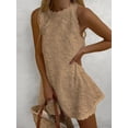 thumbnail image 2 of Coduop Women Summer Casual Short Dress Flower Lace Crew Neck Sleeveless Sweet  Mini Dress, 2 of 3