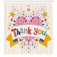 thumbnail image 3 of Ambesonne Thank You Shower Curtain, Heart Stars and Clouds, 69"Wx75"L, Multicolor, 3 of 3