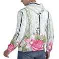 thumbnail image 4 of Bingfone Vintage Wood With Floral Men'S Drawstring Hoodie Long Sleeve Pocket Sweatshirts-Large, 4 of 9