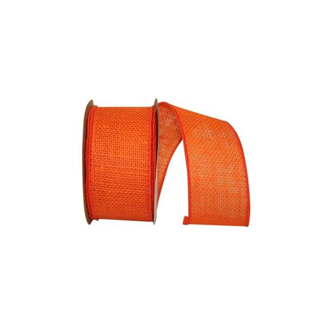 Reliant Ribbon 3221M-058-40F Burlap Colored Wired Edge Ribbon - Orange - 2.5 in. x 10 yards