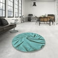 thumbnail image 3 of Ahgly Company Indoor Round Patterned Aquamarine Stone Green Area Rugs, 4' Round, 3 of 6