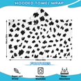 thumbnail image 2 of White and Black Of Leopard Print Hooded Bath Towel，60"x35" for Ages 3 To 12 Kids, Quick Dry Lightweight Soft Microfiber Hood Beach Towel Cover Up for Kids, 2 of 7