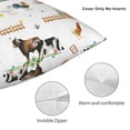 thumbnail image 3 of Fuzoiu Cute Farm Print Square Pillow Cover,Hidden Zipper Design,Luxury Square Pillow Case, Throw Pillow,Couch Cushion-16"x16", 3 of 7