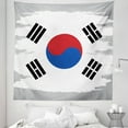 thumbnail image 1 of Korean Flag Tapestry, Grunge Brush Paint on Backdrop Effect, Fabric Wall Hanging Decor for Bedroom Living Room Dorm, 5 Sizes, Grey Multicolor, by Ambesonne, 1 of 1